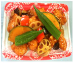 国産鶏と夏野菜の黒酢炒め　完成イメージ